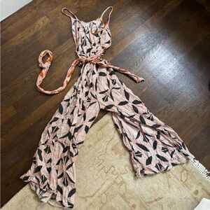 Anthropologie linen jumpsuit